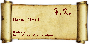 Heim Kitti névjegykártya